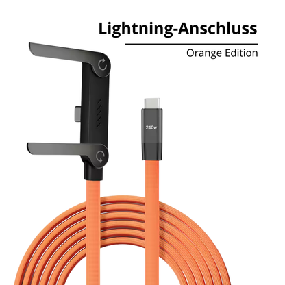 240W USB-C auf USB-C Kabel (1,5m) – Schnellladekabel mit innovativem Handy-Ständer & 180° Winkelstecker